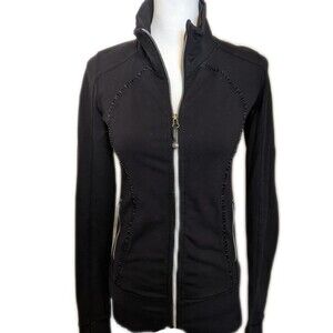Lululemon Athletica nice Asana jacket, black, zip front, size 4